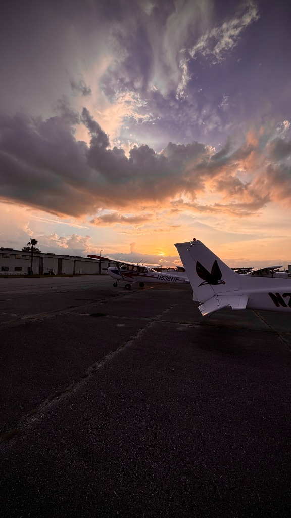 Aircraft at sunset